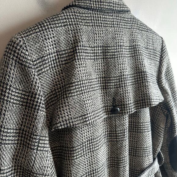 Harve Benard Vintage Wool Glen Plaid Double Breasted Belted Long Coat 10 - Picture 9 of 15